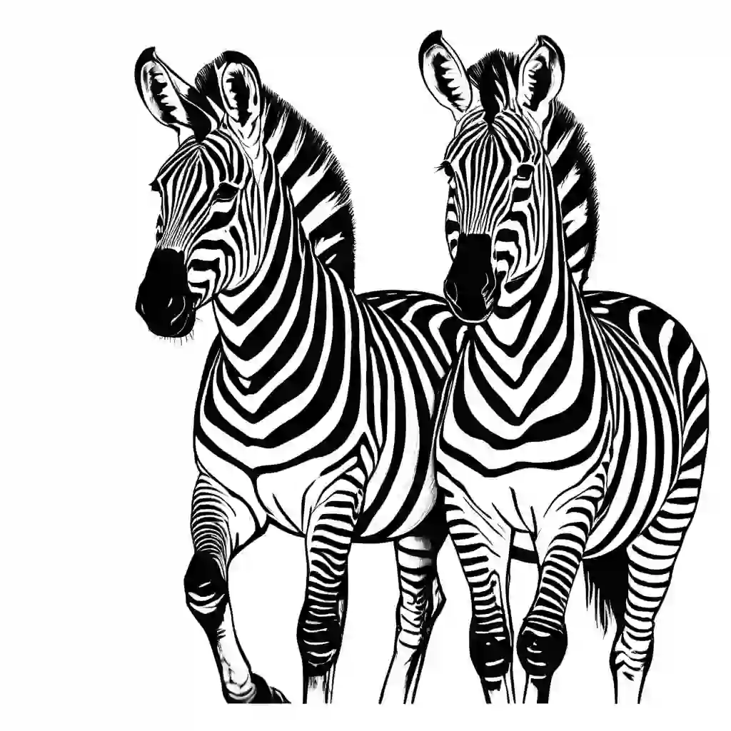Zebras coloring pages